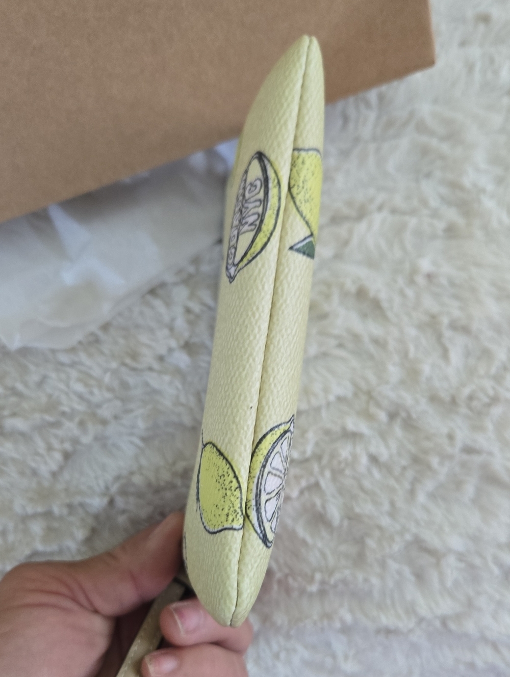 Coach Yellow Lemon Print Wristlet Clutch With Coach Box Very Giftable - Picture 3 of 7